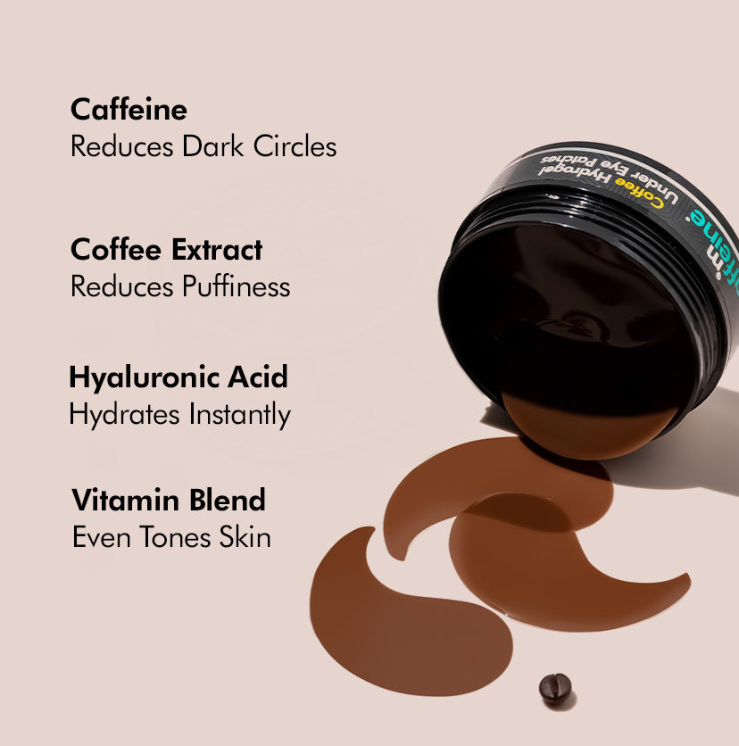 Coffee Hydrogel Under Eye Patches with Caffeine & HA - 15 Pairs