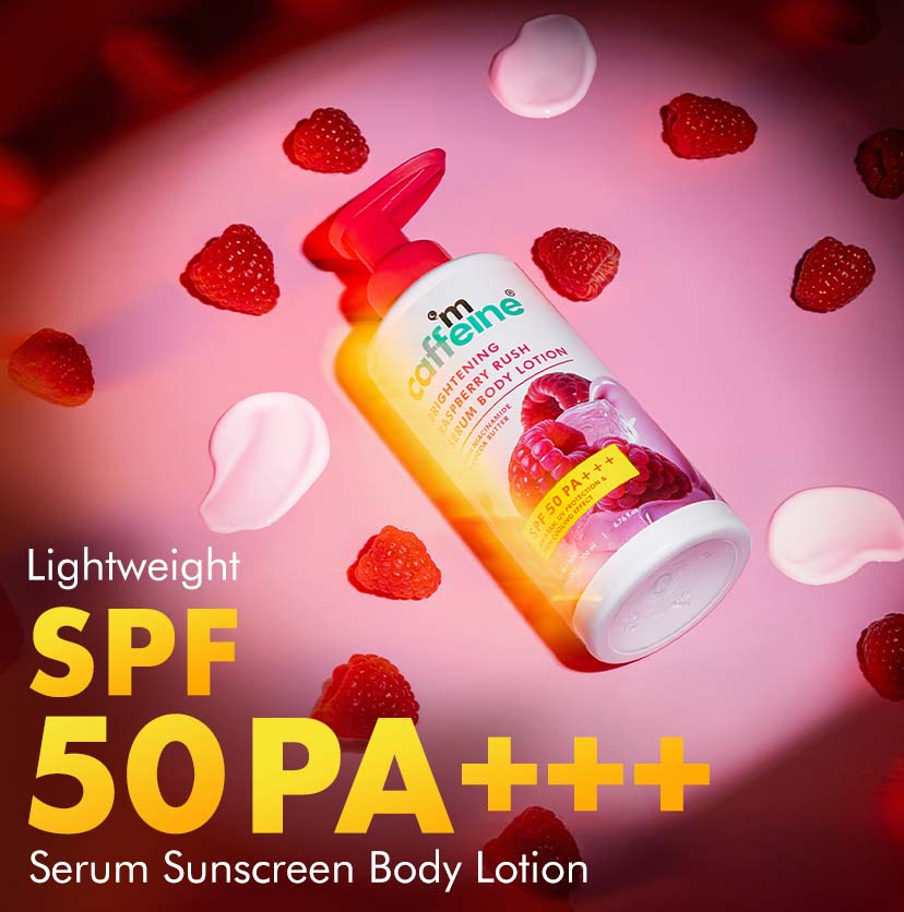 Brightening SPF 50 PA+++ Sunscreen Body Lotion & Body Wash Raspberry Combo