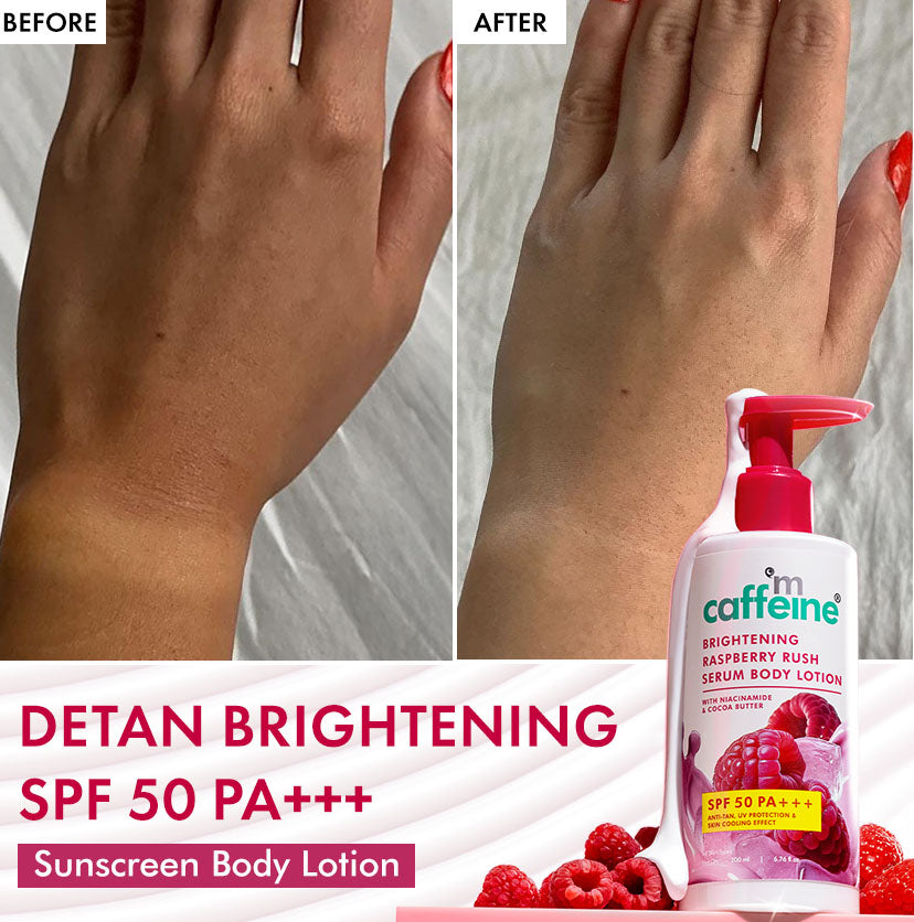 Brightening SPF 50 PA+++ Sunscreen Body Lotion & Body Wash Raspberry Combo