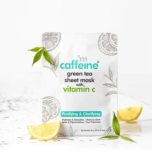 Vitamin C & Green Tea Sheet Mask for Clear & Glowing Skin - 20g each