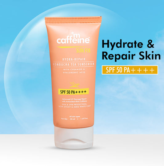 Hydra Repair Kombucha Tea Sunscreen SPF 50 PA++++ with Ceramides | Lightweight & No White Cast - 50 ml