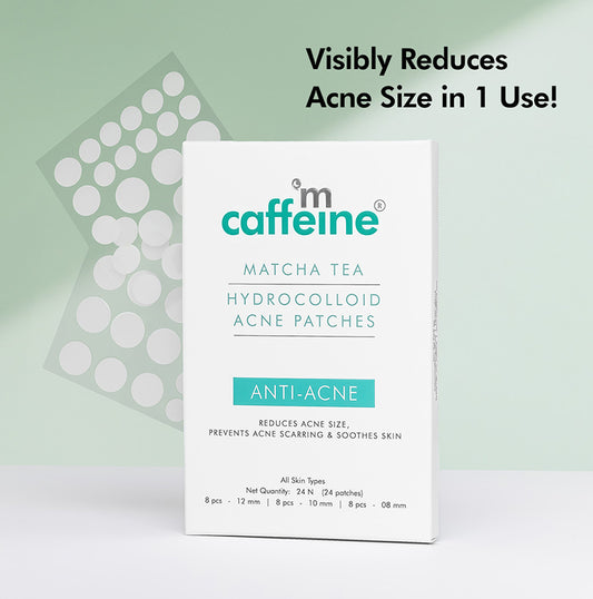 Matcha Tea Hydrocolloid Acne Patches with 0.5% Salicylic Acid | Reduces Acne in 2 Uses - 3 Sizes (24N)