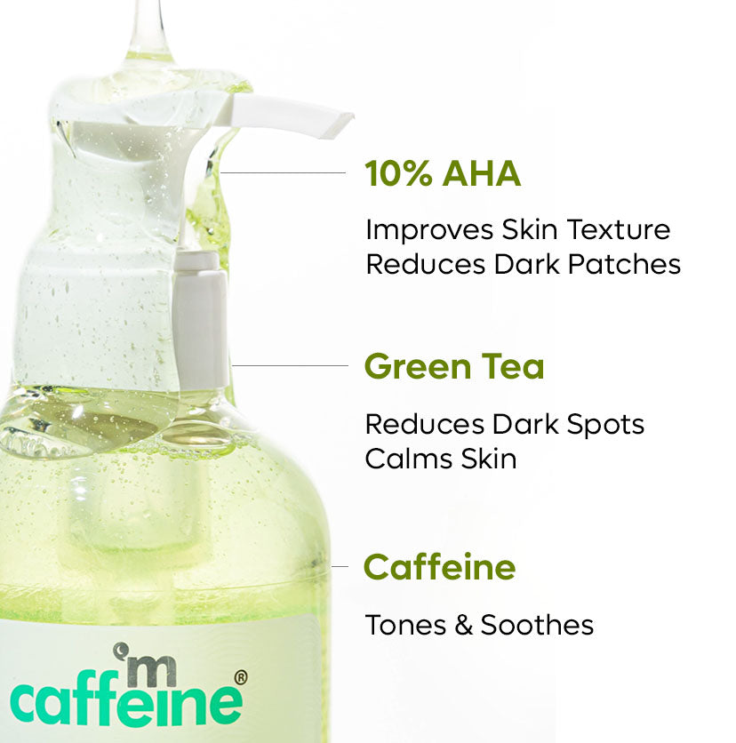 Green Tea & 10% AHA Body Wash for Rough & Bumpy Skin| Prevents Strawberry Skin - 200 ml