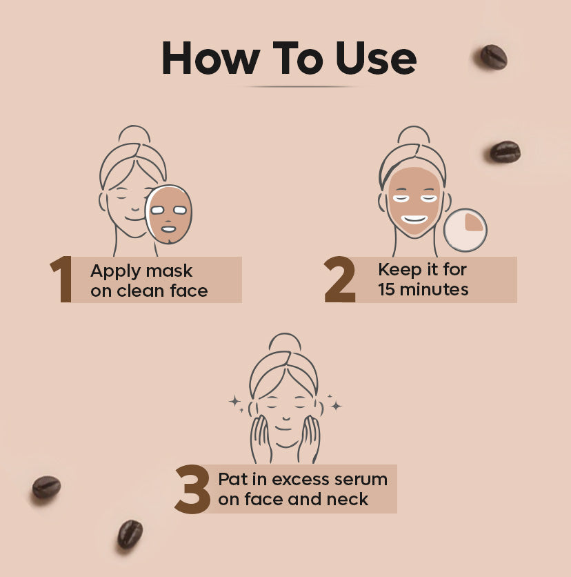 Hyaluronic Acid Coffee Sheet Mask for Hydration Burst - 20g