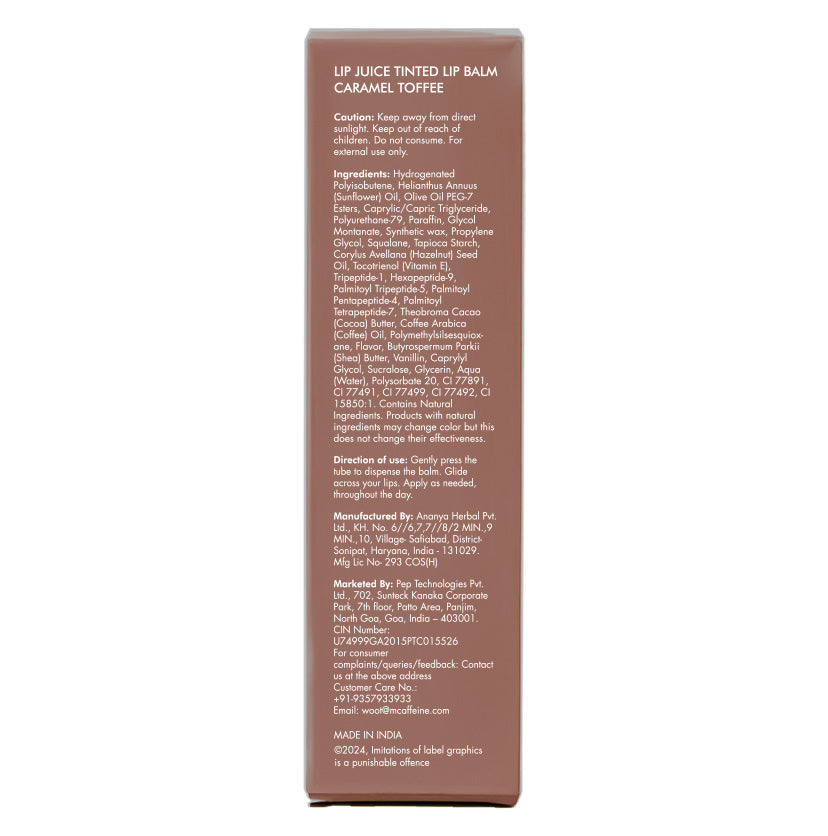 Lip Juice Tinted Lip Balm - Caramel Toffee - 10g