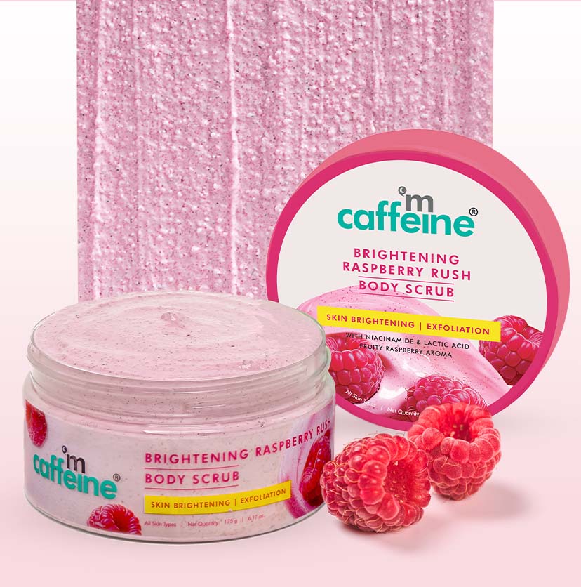 Brightening Raspberry Body Scrub with AHAs, Niacinamide | Vit C Rich  - 175g