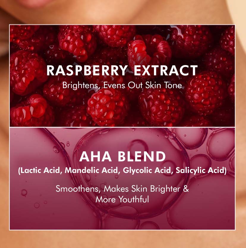 Brightening Raspberry Body Scrub with AHAs, Niacinamide | Vit C Rich  - 175g