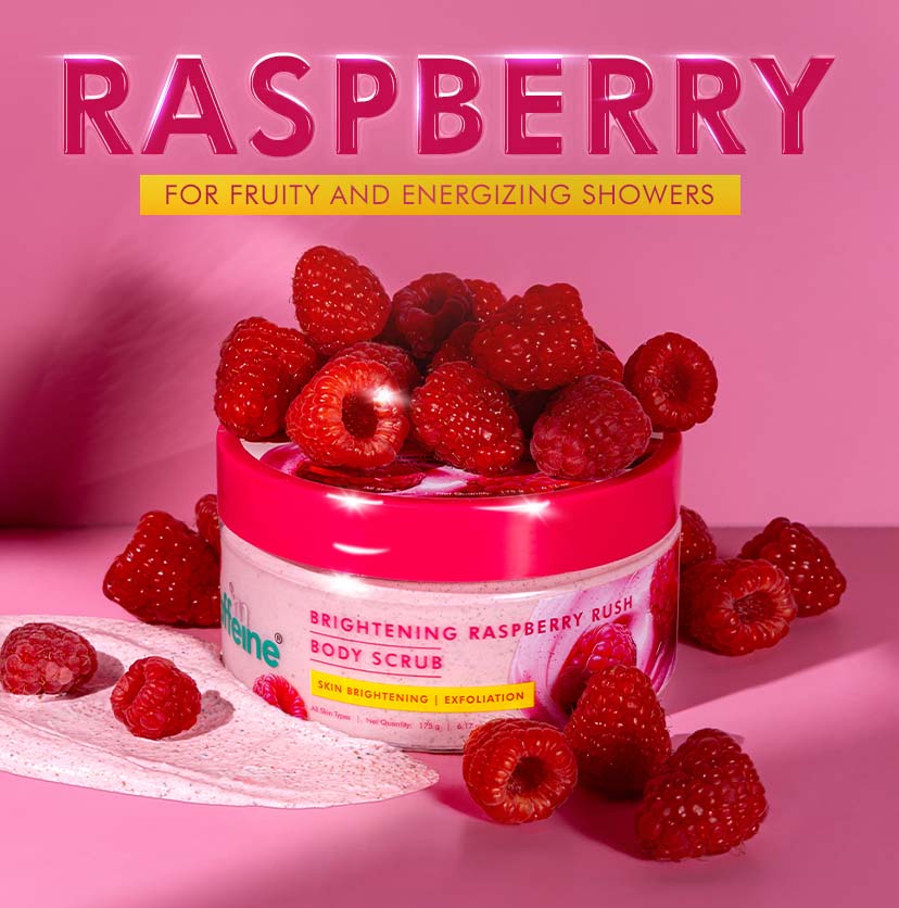 Brightening Raspberry Body Scrub with AHAs, Niacinamide | Vit C Rich  - 175g