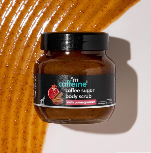 Coffee Sugar Body Scrub with Pomegranate for Gentle Exfoliation & Smoothening