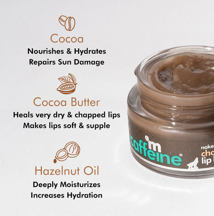 Choco Lip Balm with Cocoa Butter - Heals Dry Chapped Lips | 24H Deep Moisturization - 12gm