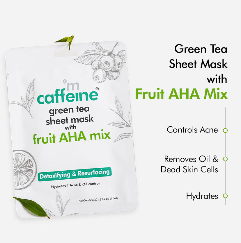 Buy Green Tea Sheet Masks - Pack Of 3 Online In India – mCaffeine